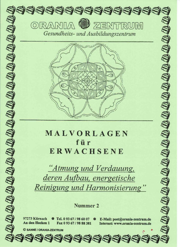 Malvorlagen - Atmung und Verdauung, deren Aufbau, energetische Reinigung und Harmonisierung